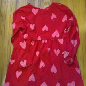 Girls CAT & JACK Red Hearts dress Valentines Day cotton knit size 6/7